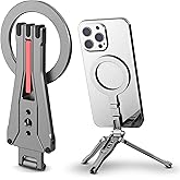 Magnetic Phone Tripod for iPhone 12–17 Series | MagSafe-Compatible Aluminum Stand | Foldable & Adjustable Mini Tripod