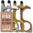 No Touch door opener Tool 4 Pack - Premium Multitool keychain with Touchscreen stylus, Button pusher and Bottle opener