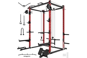 EONFITOMNI Eonfit E2 Power Cage，1500LB Squat Rack with Cable Crossover System.Multi-Function Power Rack for Home Gum.All-in-One Squat Rack with More Training Attachments