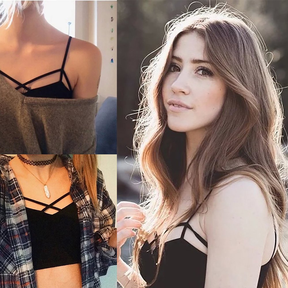 CoCo Fashion Women's V-neck Camisole Vest Strappy Tank Tops Bustier Crop Top