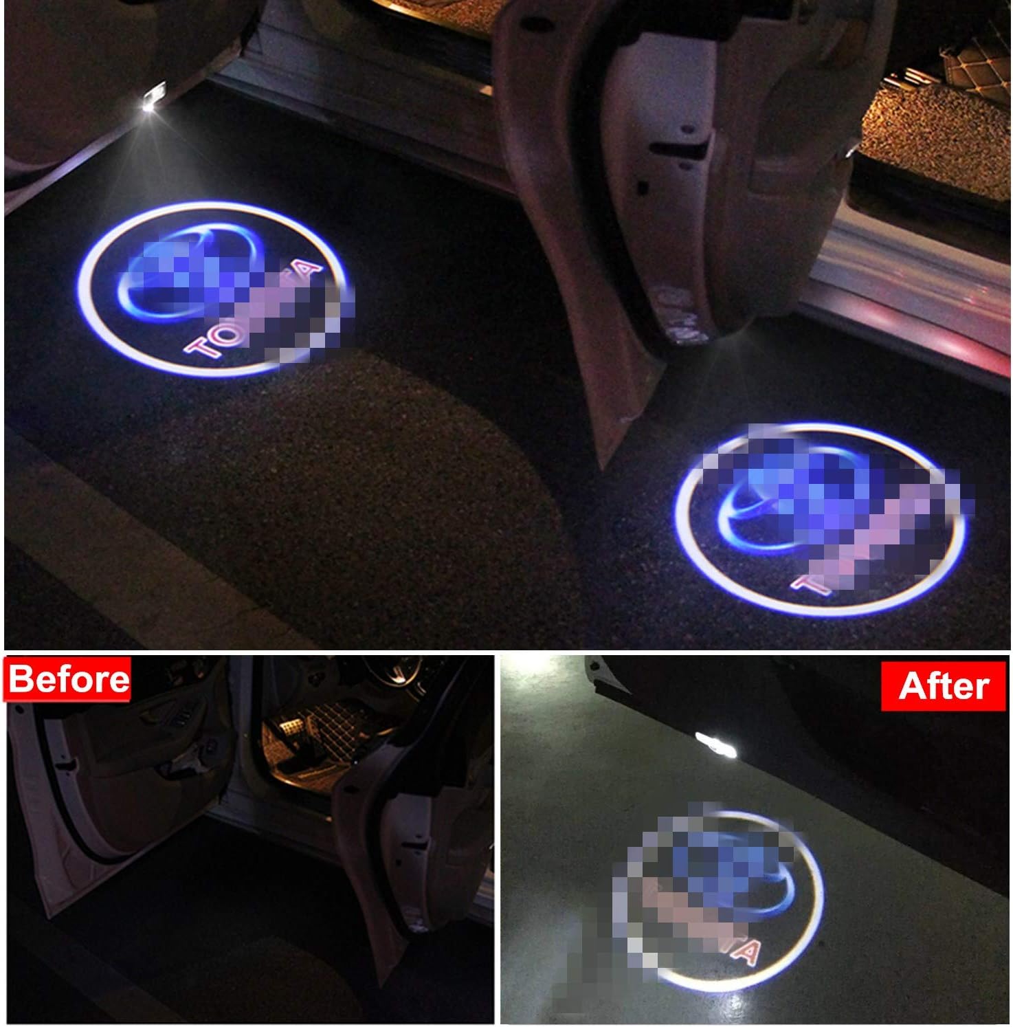 CHUNLING Compatible Toyota Door Logo Lights Projector LED 3D Shadow Ghost Light Puddle Lights