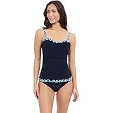 Profile by Gottex Bachata Women’s Tricolore D-Cup Tankini Top with Underwire, Foam, Built-in Bra, and Full Lining