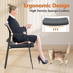 CLATINA Mesh Back Stacking Arm Chairs with