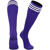 Euro Style 3 Stripe Soccer Socks With Fold Down Top
