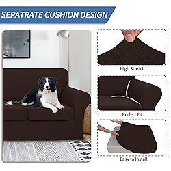 JIVINER Newest 3 Pieces Couch Covers for 2 Cushion