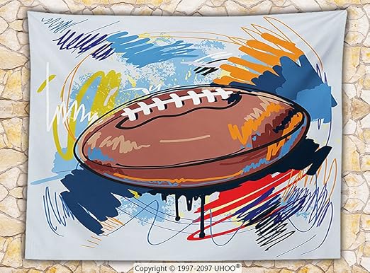 Deportes Decor manta de forro polar pelota de rugby Sketch con ...