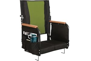 BEHAIRITY Extra Wide Stadium Seats with Back Support, Comfy Bleacher Chairs with Back Cushion, Cup Holders, and Storage Pockets, Foldable and Portable Bleacher Seat with Armrests