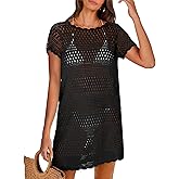 ANRABESS Swimsuit Cover Up for Women 2026 Crochet Bathing Suit Swimwear Mesh Knit Beach Dress Summer Vacation Clothes