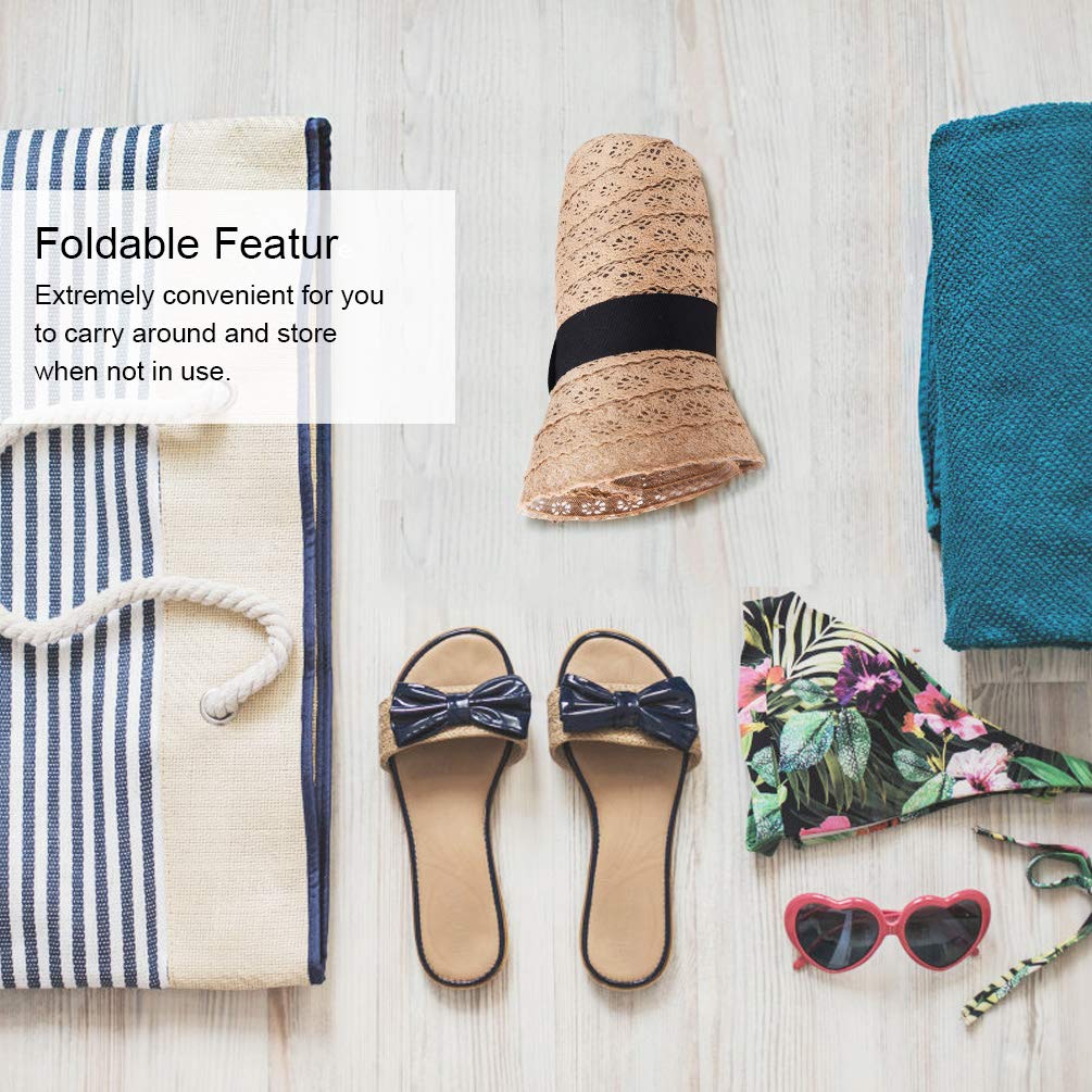 VBIGER Unisex Sonnenhut Faltbarer Strohhut Panamahut Herren Strohhut Fedora Damen Sommerhut für Damen und Herren