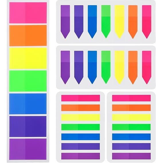 700 Stück Flaggen Index Tabs 3 Größen Haftnotizen Beschreibbare Etiketten Seite Marker Lesezeichen Text Textmarker Strips, 7 