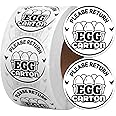 500pcs Chicken Egg Carton Labels Stickers, 1.38 Inch Round Please Return Egg Carton Sticker Self-Adhesive Egg Stickers Egg Packaging Stickers for Box Container Carton Farm Supplies