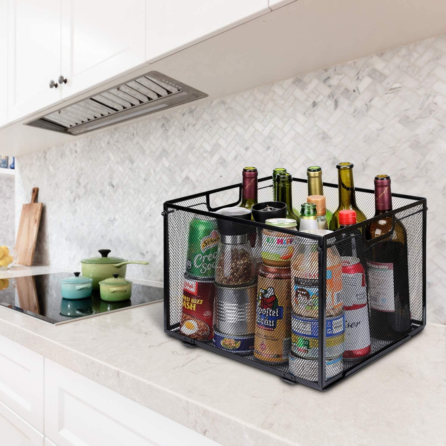 ProAid Mesh Hanging File Folder Box，Metal Office Flie Organizer Letter Size File Crate Folder Holder Storage Box, Black : Office Products