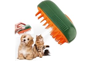 Zxcivhua Cat Steam Brush,3 in 1 Silicone Massage Grooming Brush，Removing Tangled And Loose Hair, Pet Hair Cleaning Brush Comb(Avocado Green)