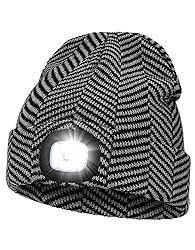 MELASA Unisex LED Beanie with Light, USB
