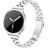 Melyis Slim Metal Band Fits for Samsung Galaxy Watch Band 8 40mm 44mm/Galaxy Watch 8 Classic 46mm, Stainless Steel Galaxy 8 Watch Bands for Women, Thin Dressy Bands for Samsung Watch 8 Bands-Sliver