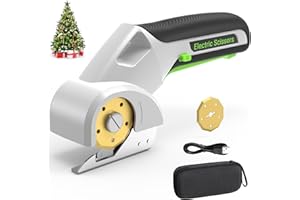EXPEDMAN 2025 NEW 4V Cordless Electric Scissors Tools, Cardboard Cutter with 2 Titanium Blade Accessories, Safety Lock, Rotary Cutter for Cardboard, Gifts for Men&Women - Frost White