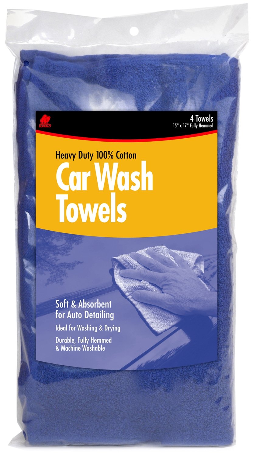 4 Count 15" X 17" Blue Car Wash Towels 60260 Sports & Outdoors