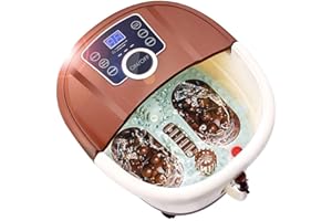 Ovitus Foot Spa Bath Massager with Heat,16 Pedicure Spa Motorized Shiatsu Roller Massage Feet, Frequency Conversion, O2 Bubbles, Adjustable Time & Temperature,LED Display