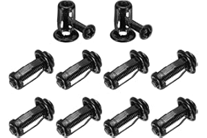 M METERXITY 10-Pack M4 x 16 Hollow Door Anchor Set, Petal Nuts Expansion Screw Jack Nut for Hollow Wall/Aluminium Cladding/Steel Pipes/Iron Sheets/Plastic Panels[Black]