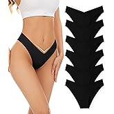 Riozz Seamless Bikini Cheeky Panties for Women Soft V-Cut No Show Hipster Breathable Stretch Invisibles Panties 6 Pack S-XL