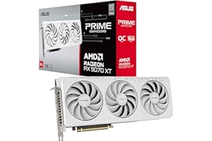 ASUS Prime Radeon™ RX 9070 XT White OC Edition Graphics Card (PCIe 5.0, HDMI/DP 2.1, 2.5-Slot Design, axial-tech Fans, Dual B