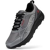 FitVille Wide Shoes for Men Non-Slip Trail Running Shoes Mens Extra Wide Walking Shoes Comfortable Wide Toe Box Sneakers for Flat Feet, Heel Pain & Plantar Fasciitis Relief