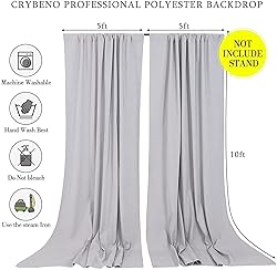 Wedding Backdrop Curtains 2 Panel 5ft x 10ft Grey