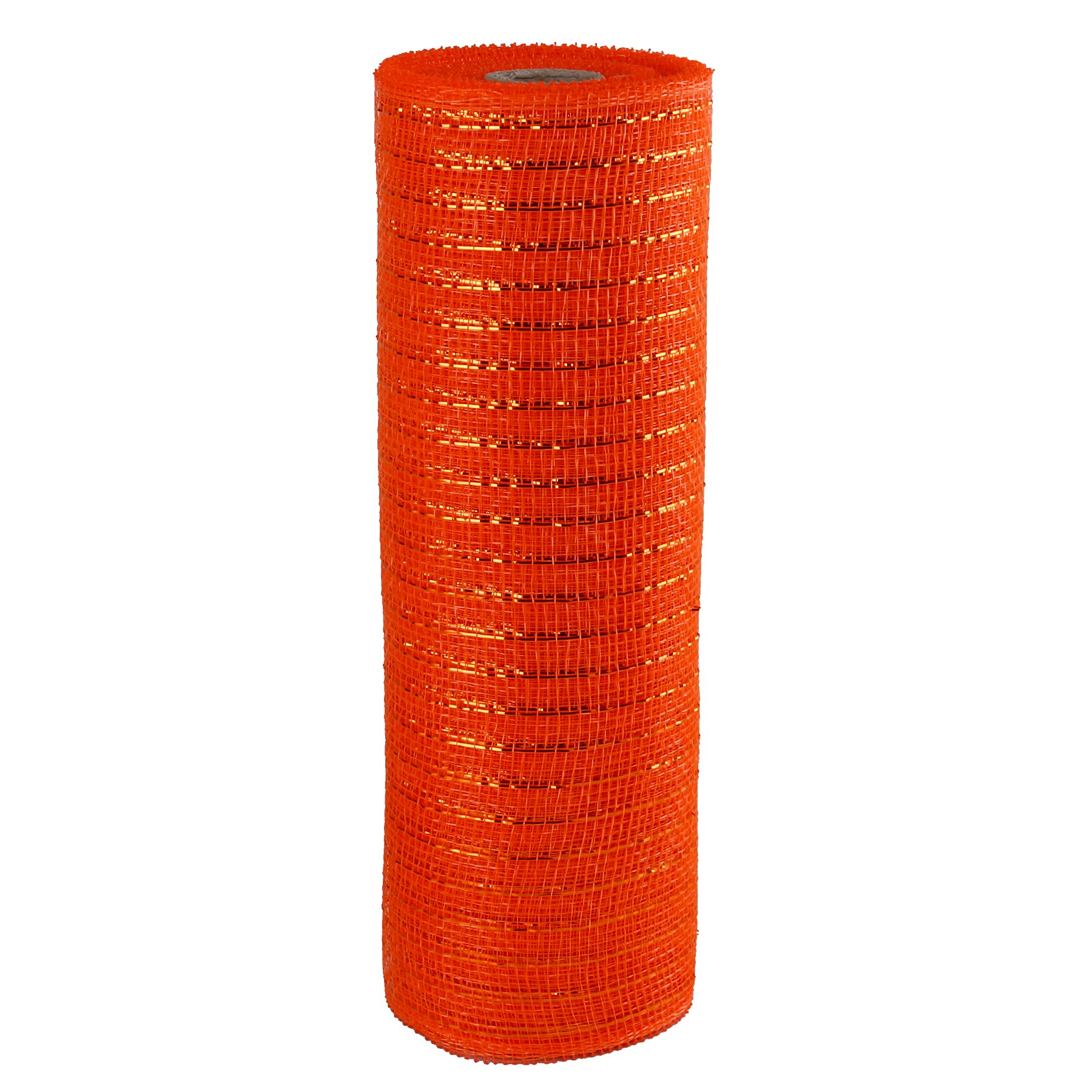 Wide Foil Deco Poly Mesh Ribbon 25cm x 9.1 Meters (Orange, Orange Foil)