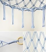 mirolam Teddy Hammock Toy Storage Net 41x41x55 cm Durable Cotton view 5