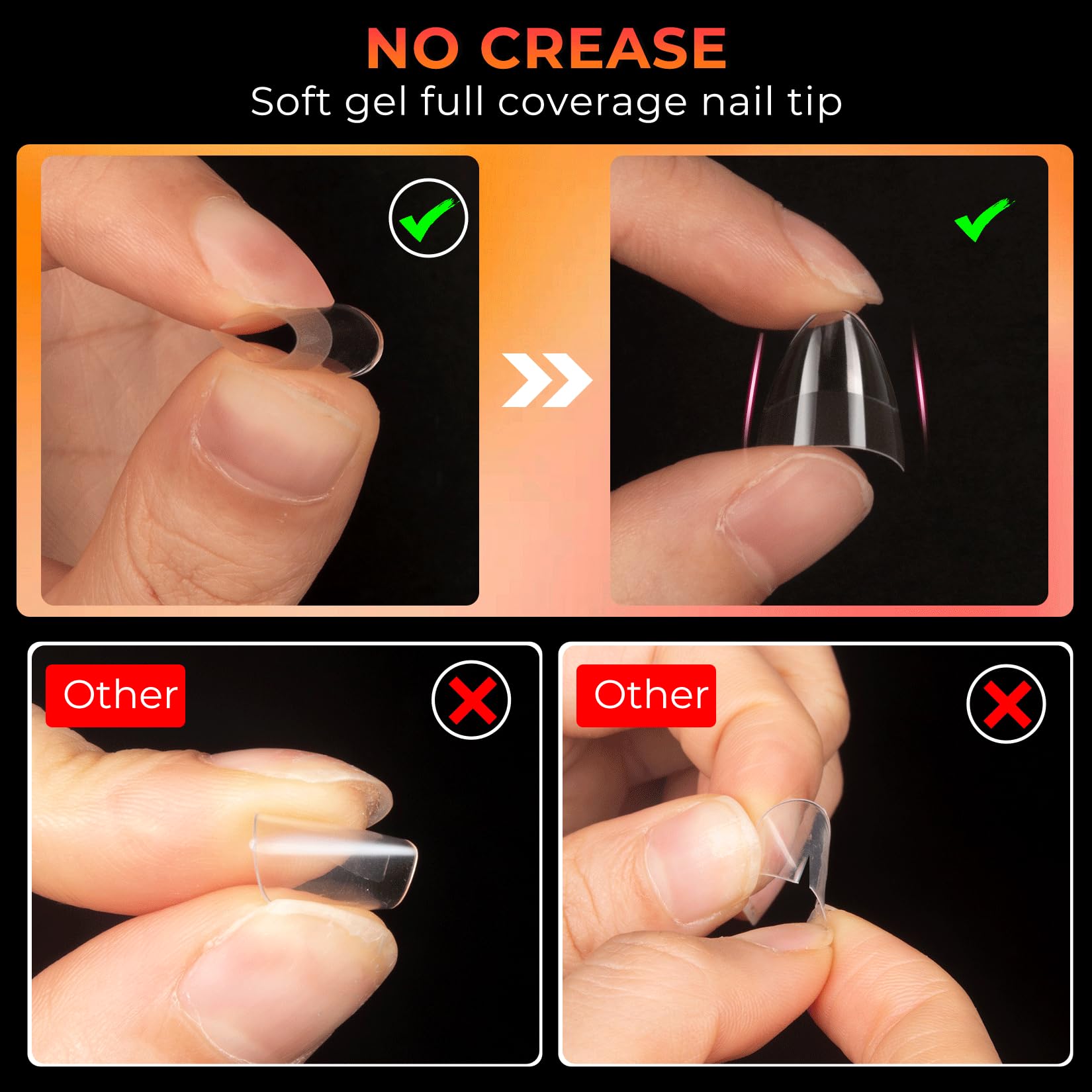 Ranrose Short Almond Nail Tips 240PCS Half Matte Soft Gel Nail Tips 12 Sizes Short Almond Half Cover False Nails with Handles for Press on Nails Extension Art Home & DIY Nail Salon with Box - Image 6