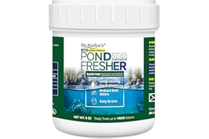 DR.RAIFYA'S Dr. Raifya's Pond Fresher - Natural Water Fountain Clarifier, Beneficial Bacteria & Enzymes Safe for Fish & Wildlife, Clear Water in Koi Pond, Bird Baths, Fountains & Turtle Ponds, Easy to Use - 5 OZ
