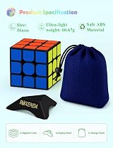 ROXENDA Magnetic 3x3 Speed Cube Lightweight 60.67g with Stand & Bag view 2