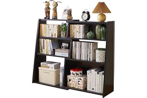 Aibiju Expandable Bookshelf with 3-Tier Ladder Bookcase, Extendable Corner Shelf for Small Space in Living Room, Study, Bedro