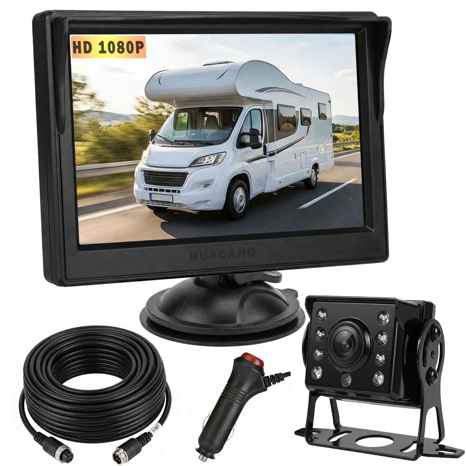 4Pin Car Backup Camera Parking Assistance System, 12V-24V 5" TFT LCD HD Color Rear View Monitor + 8 LEDs Night Vision Waterproof Reversing Reverse Camera