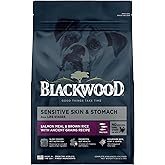 Blackwood Sensitive Skin & Stomach Dry Dog Food, Salmon Meal & Brown Rice with Ancient Grains, 4.5 Pound Bag with Prebiotics & Probiotics to Promote Gut Health