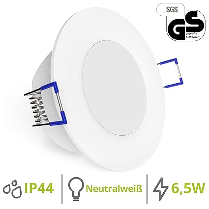 linovum® runder LED Einbauspot WEEVO für Bad & Außen IP44-230V neutralweiß 6,5W - Deckenlicht mit extra flachem Einbau 29 mm