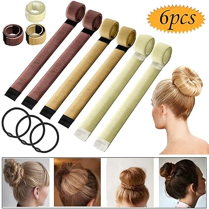 Hair Bun Maker Bluesees 6pcs Magic Hair Donut Bun Shaper Maker