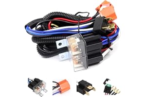 Ronybuy H4 Relay Harness H4 9003 Headlight Relay Wiring Kit Ceramic Socket Plugs for 7x6 5x7 H6054 6054 Headlights Conversion