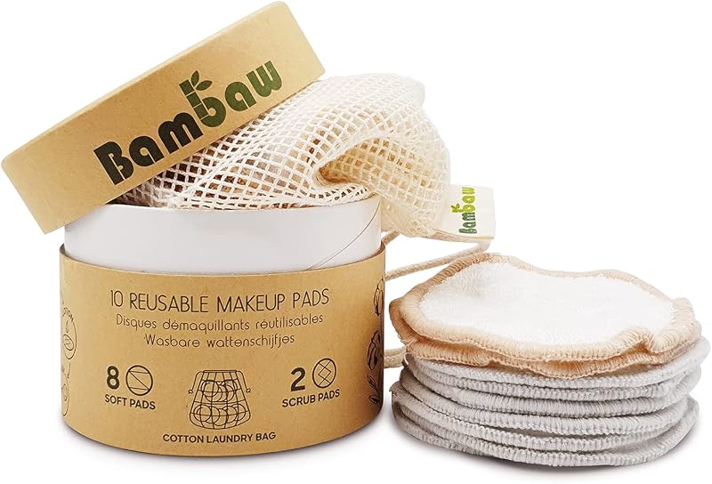 Bambaw Reusable Cotton Pads Bamboo Makeup Remover Face Cleaning Pads