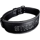 OHMY FIT Genuine Leather Weightlifting Gym Belt for Men & Women - Workout Belt for Powerlifting, Squat, Deadlifts & More