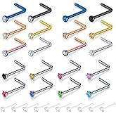 Zolure 18G 20G 22G Nose Pin Bone Screws Studs Surgical Steel Body Piercing Jewelry for Women Men