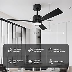 SUNMORY Ceiling Fans with Lights and Remote, 42