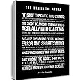Inspirational Canvas Wall Art the Man in the Arena Quote Canvas Prints Framed Motivational Quotes Painting Artwork Ready to Hang Wall Decor for Home Living Room Office