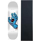 Santa Cruz Skateboard Deck Screaming Hand White 8.25" x 31.8" with Grip