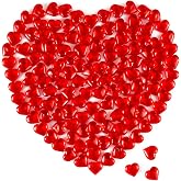 Homtable 150 Pieces Red Acrylic Heart Shaped Crystals Gems Vase Filler | Translucent, Table Scatter, Valentine's Day &amp; Wedding Decoration