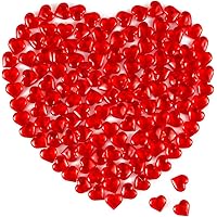 Red Acrylic Heart Translucent Hearts Shaped Crystals Gems for Table Scatter, Valentine's Day, Wedding, Artwork, Birthday Part