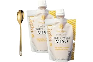 MOOFIN Muso From Japan Miso, 52 oz Sweet Light Miso, Gluten Free Miso Paste Bundle With Stainless Steel Spoon - Gold Yellow Miso Paste, Versatile Easy to Use for Soups, Sauces [Pack of 2]