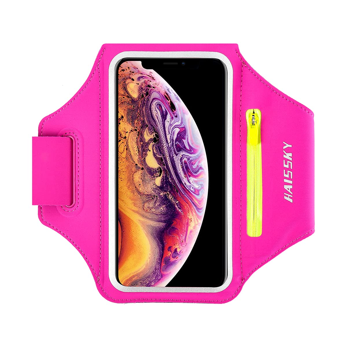 Running Armband for iPhone 11/11 Pro/11 Pro Max/X/XR/XS/8/7, Galaxy A50s/S20/S10/S9/S8, Up To 6.8 inches, Touch ID, Sweatproof Sports Phone Armband (Small - Large Arms)