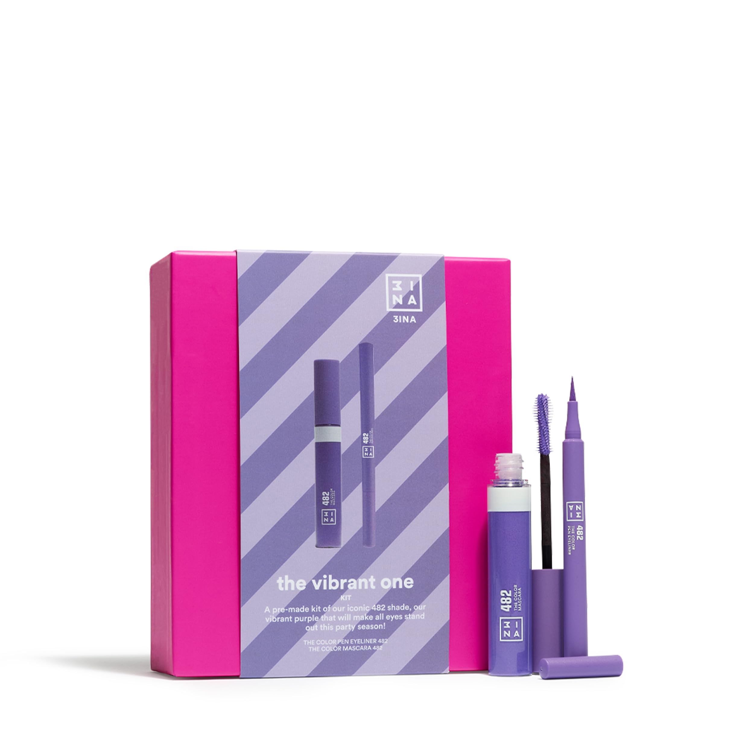 3INA MAKEUP - The Vibrant One Kit - Purple - Perfect Makeup Set - Eyeliner + Mascara