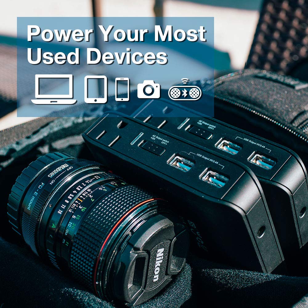 ChargeTech Portable AC Outlet Battery Pack (27000mAh 85W / 110V) External Power Bank Charger